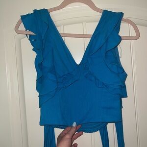 Blue Ruffle DoBe top